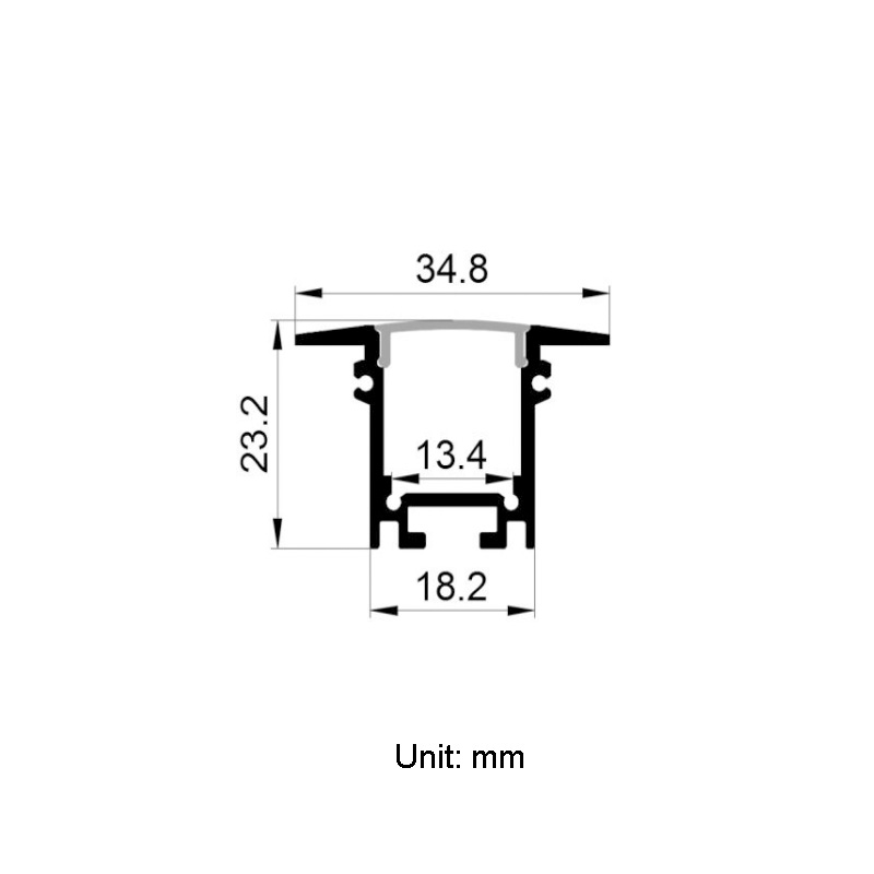 Recessed LED Strip Channel Diffuser With 13.4 Inner Width Recessed LED Strip Channel Diffuser With 13.4 Inner Width